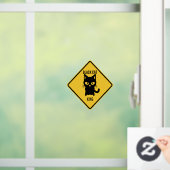 Grappige Halloween Zwarte Kat Crossing Sign Raamsticker (Huis)