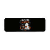 Grappige Halloween Zwarte Kat en Geest Coffeeliefh Etiket (Voorkant)