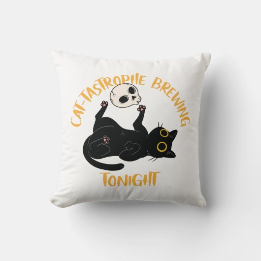 grappige halloween zwarte kat kussen (Voorkant)