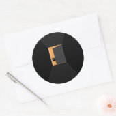 Grappige Halloween Zwarte Kat Ronde Sticker (Envelop)