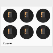Grappige Halloween Zwarte Kat Ronde Sticker (Vel)