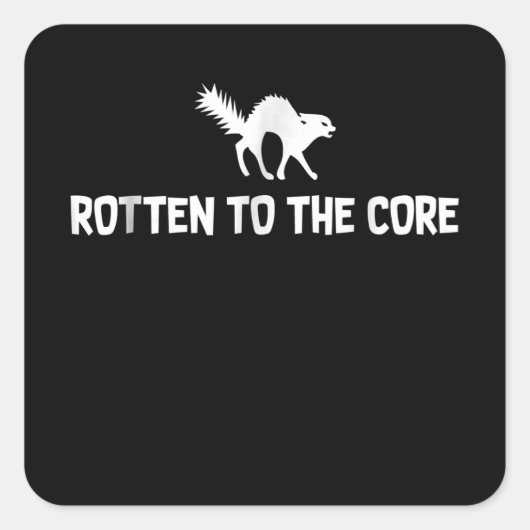 Grappige Halloween zwarte kat | Rotten naar core k Vierkante Sticker (Voorkant)