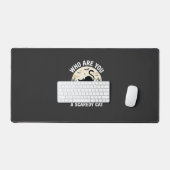 Grappige Halloween Zwarte Kat Schijtluis Vector On Bureaumat (Keyboard & Muis)