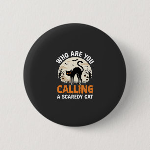 Grappige Halloween Zwarte Kat Schijtluis Vector On Ronde Button 5,7 Cm