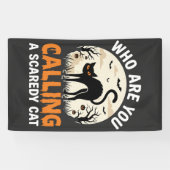 Grappige Halloween Zwarte Kat Schijtluis Vector On Spandoek (Horizontaal)