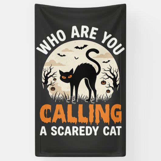 Grappige Halloween Zwarte Kat Schijtluis Vector On Spandoek (Verticaal)