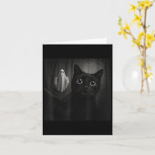 Grappige Halloween zwarte kat selfie met Soky Ghos Kaart (Gele Bloem)