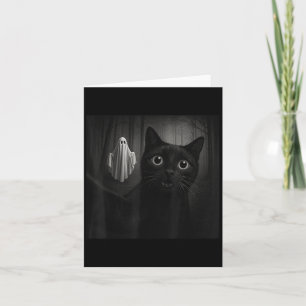 Grappige Halloween zwarte kat selfie met Soky Ghos Kaart