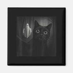 Grappige Halloween zwarte kat selfie met Soky Ghos Magneet