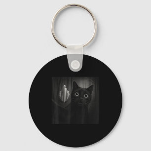 Grappige Halloween zwarte kat selfie met Soky Ghos Sleutelhanger