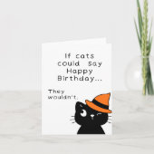 Grappige Halloween Zwarte Kat Verjaardag Kaart (Voorkant)