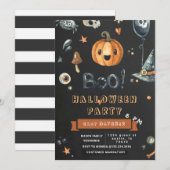 Grappige Halloweenfeest met pompoen Kaart (Voorkant / Achterkant)