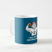 Grappige haltersnowman kerst gym workout koffiemok (Voorkant links)
