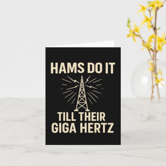 Grappige ham radio operator hams doen het tot hun kaart (Gele Bloem)