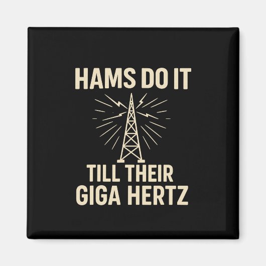 Grappige ham radio operator hams doen het tot hun  magneet (Voorkant)