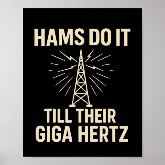 Grappige ham radio operator hams doen het tot hun poster (Voorkant)