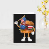 Grappige Hamburger Amerikaanse vlag Onafhankelijkh Kaart (Gele Bloem)