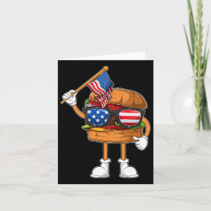 Grappige Hamburger Amerikaanse Vlag Onafhankelijkh Kaart