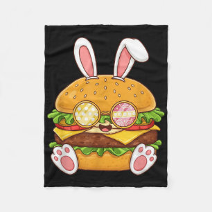 Grappige Hamburger Bunny Paaseieren Paasdag Vrouwe Fleece Deken