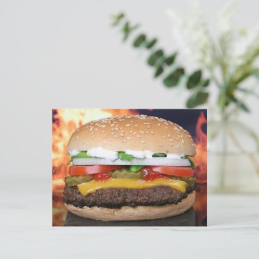 GRAPPIGE HAMBURGER CHEESEBURGER BRIEFKAARTEN (Staand voorkant)