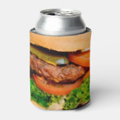 Grappige hamburger cheeseburger overal print eten blikjeskoeler (Blikje Voorkant)