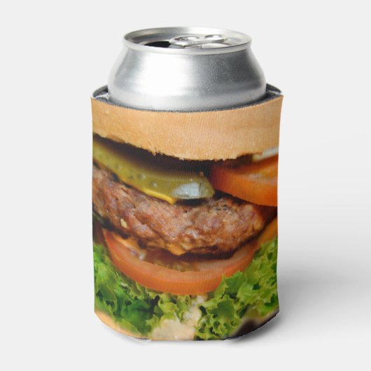 Grappige hamburger cheeseburger overal print eten blikjeskoeler (Blikje Voorkant)
