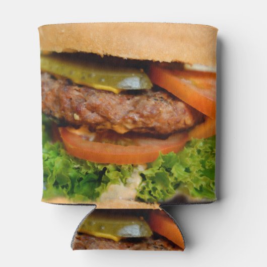 Grappige hamburger cheeseburger overal print eten blikjeskoeler (Achterkant)