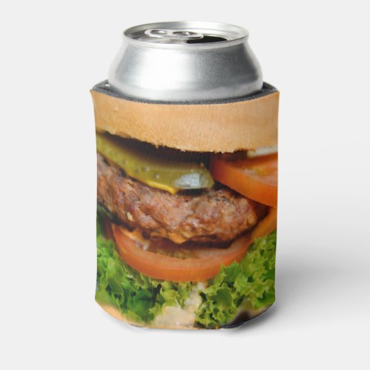 Grappige hamburger cheeseburger overal print eten blikjeskoeler (Blikje Achterkant)