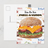 Grappige hamburger fastfood briefkaart (Voorkant / Achterkant)