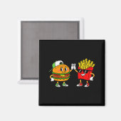 Grappige Hamburger Franse Frieten Combo Snacks Fas Magneet (Voorkant / Achterkant)