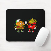 Grappige Hamburger Franse Frietjes Combo Snacks Fa Muismat (Met muis)
