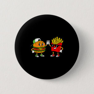 Grappige Hamburger Franse Frietjes Combo Snacks Fa Ronde Button 5,7 Cm