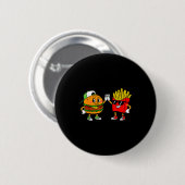 Grappige Hamburger Franse Frietjes Combo Snacks Fa Ronde Button 5,7 Cm (Voorkant /achterkant)