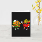 Grappige Hamburger Frites Combo Snacks Fast Food Kaart (Gele Bloem)