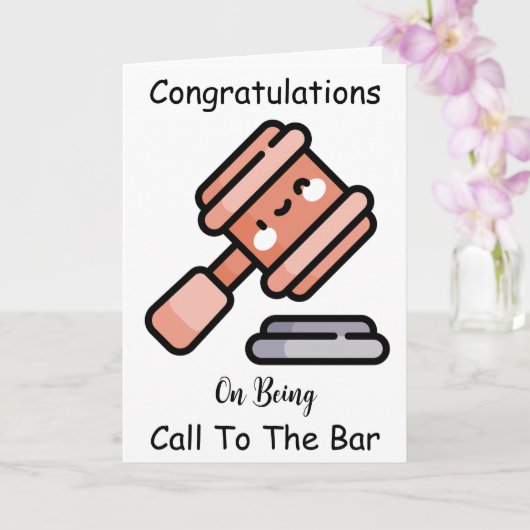 Grappige hamer oproep aan de bar felicitatiekaarte kaart (Orchidee)