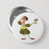 Grappige Hamlet Shakespeare-acteur met schedel Ronde Button 7,6 Cm (Voorkant /achterkant)
