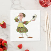 Grappige Hamlet Shakespeare-acteur met schedel Servet (Insitu)