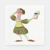 Grappige Hamlet Shakespeare-acteur met schedel Servet (Voorkant)