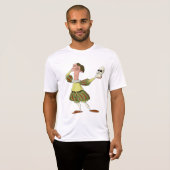 Grappige Hamlet Shakespeare-acteur met schedel T-shirt (Voorkant volledig)