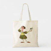 Grappige Hamlet Shakespeare-acteur met schedel Tote Bag (Achterkant)