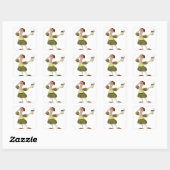 Grappige Hamlet Shakespeare-acteur met schedel Vierkante Sticker (Vel)