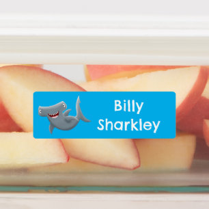 Grappige Hammerhead haai cartoon gepersonaliseerd Labels
