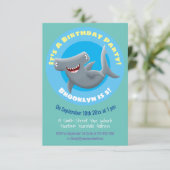 Grappige Hammerhead haai gepersonaliseerde verjaar Kaart (Staand voorkant)