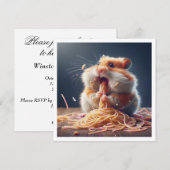 Grappige Hamster Diner uitnodiging, Hamster Kaart (Voorkant / Achterkant)