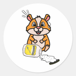 Grappige hamster gemorste mayonaise ronde sticker