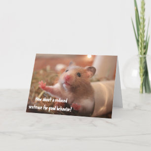 Grappige hamster in kooi gevangenis goede gedrag g kaart