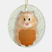 Grappige hamster karakter illustratie keramisch ornament (Links)