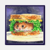 Grappige hamster sandwich magneet (Voorkant)