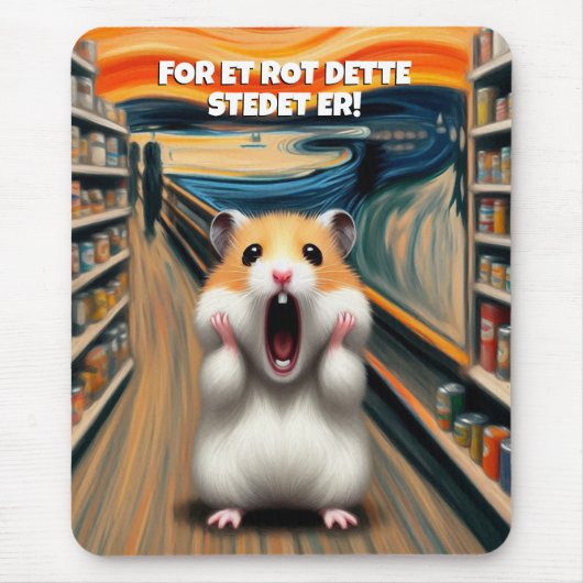 Grappige hamster schreeuwt in de stijl van Edvard Muismat (Voorkant)