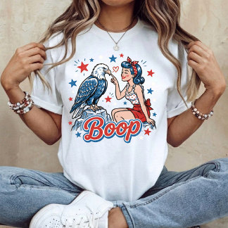 Grappige Hand Boop Neus Meisje Adelaar Grappig Pat T-shirt